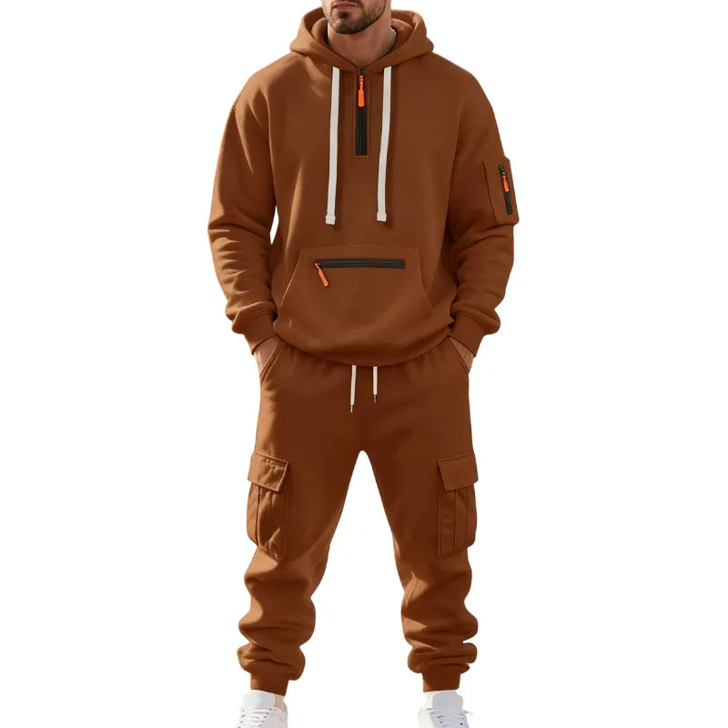 Men's Hoodie & Cargo Pants Tracksuit Set
