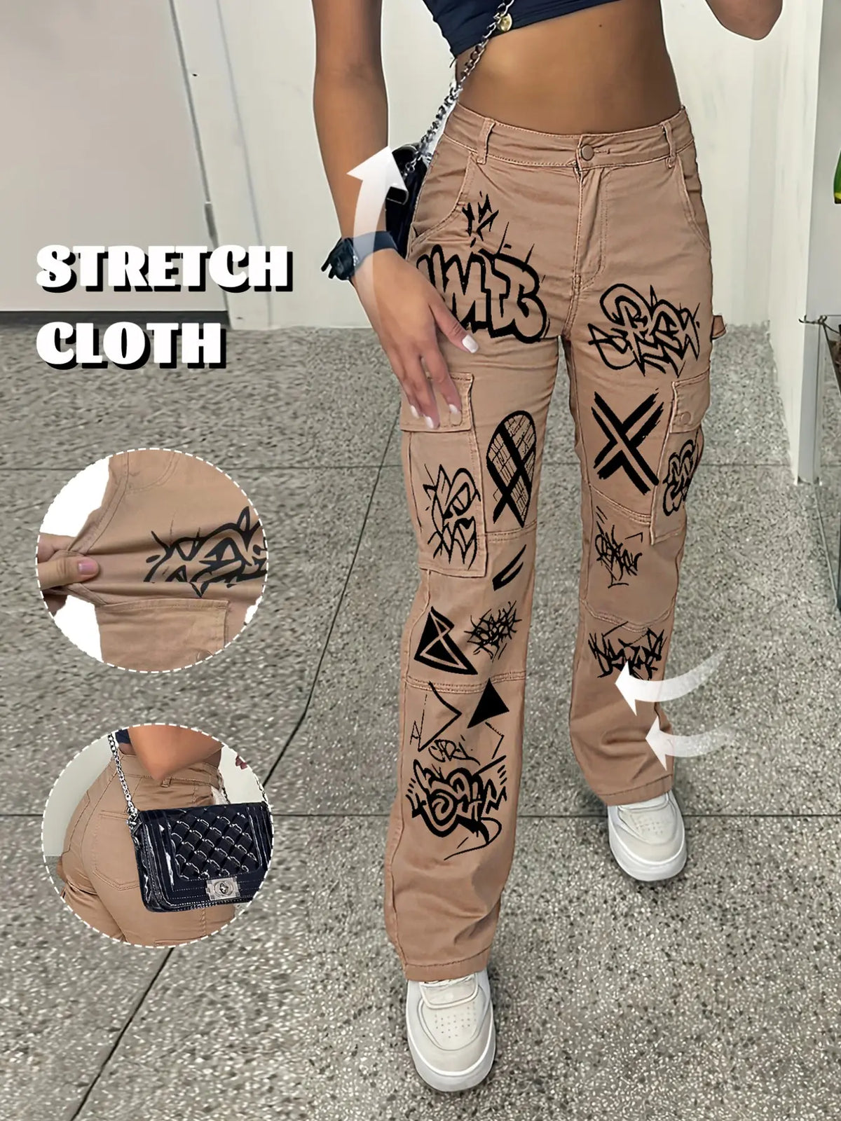 Limited-Time Offer - Women's High Waist Stretch Cargo Pants