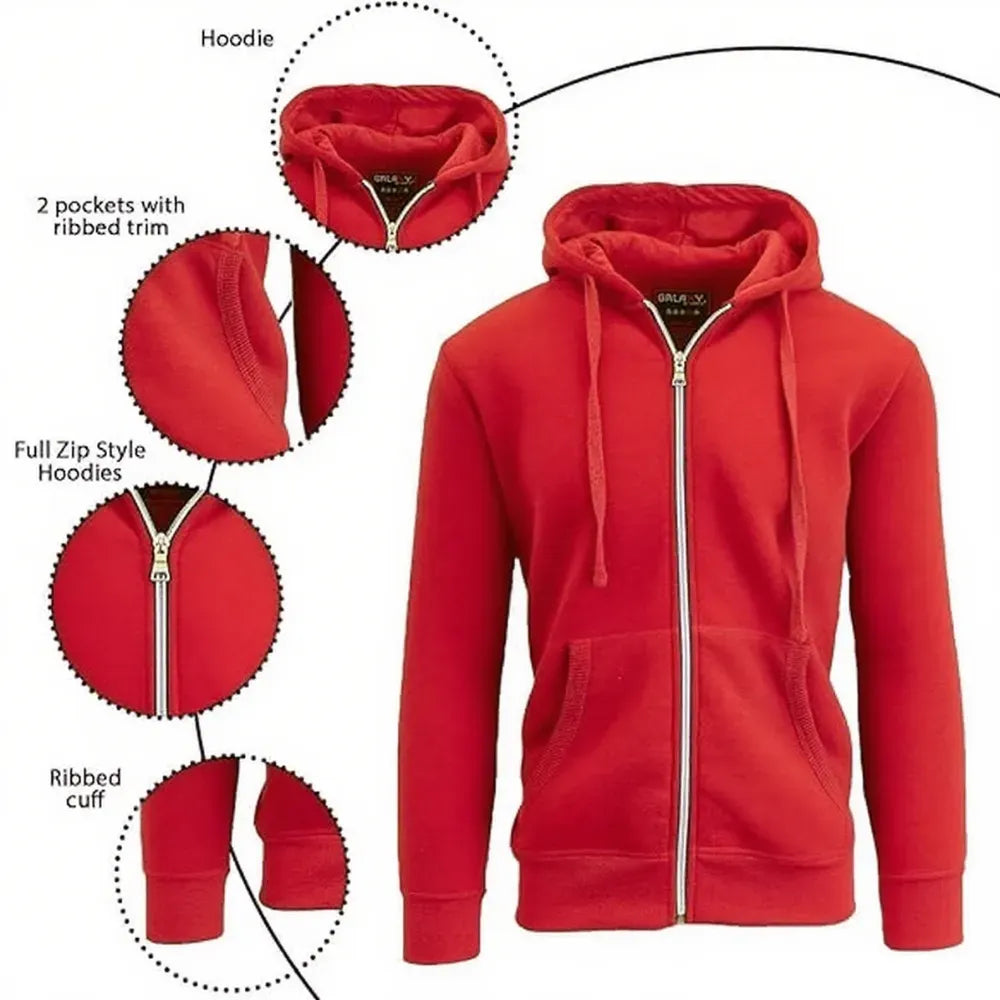 Fleece-Lined Zip Sweater Hoodie & Jogger Set