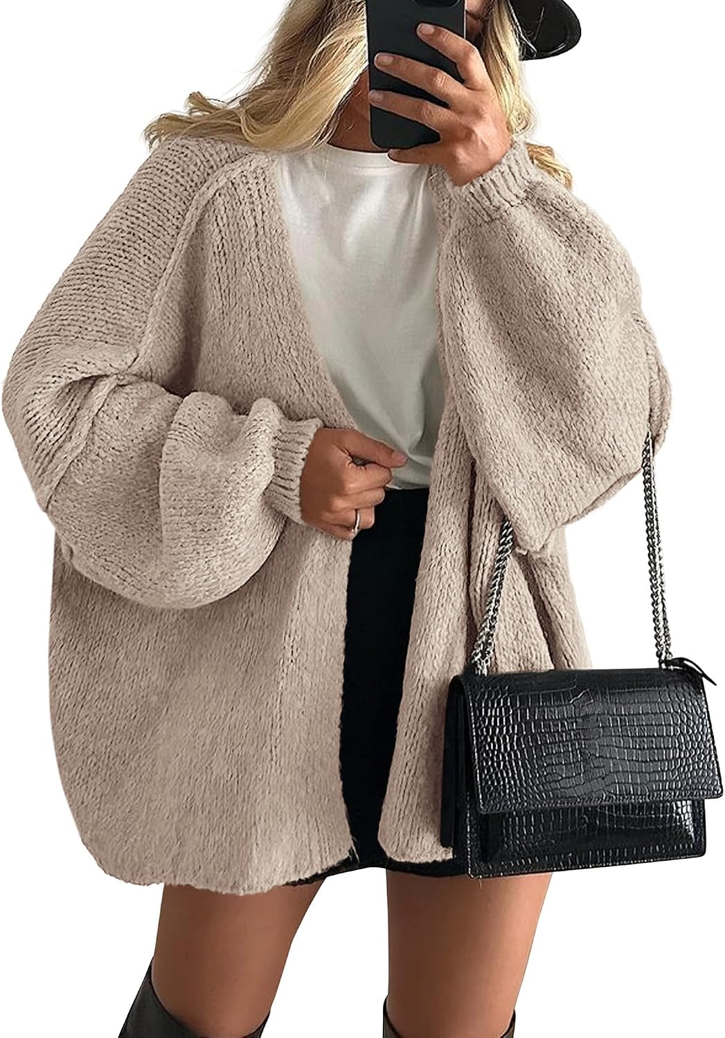 ⚡FINAL SALE⚡Women's Oversized Open-Front Cardigan Sweater - Lightweight Long-Sleeve Knit