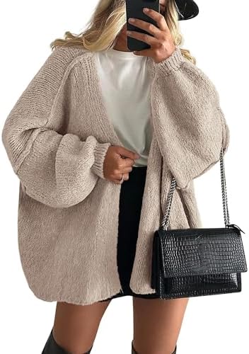 ⚡FINAL SALE⚡Women's Oversized Open-Front Cardigan Sweater - Lightweight Long-Sleeve Knit