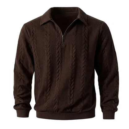 🔥 BESTSELLER | 8PCS $24.99 |Men's Fall Winter Outfits Knitted Polo Neck Long Sleeve Sweatshirt for Daliy Wear