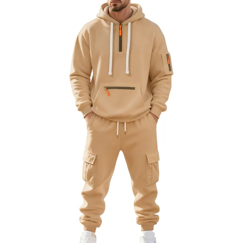 Men's  Hoodie & Cargo Pants Tracksuit Set