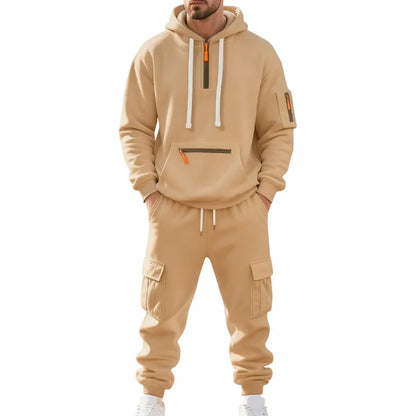 Men's  Hoodie & Cargo Pants Tracksuit Set