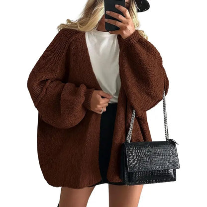 ⚡FINAL SALE⚡Women's Oversized Open-Front Cardigan Sweater - Lightweight Long-Sleeve Knit