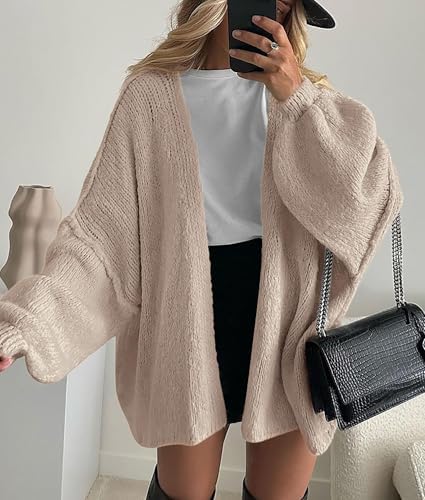 ⚡FINAL SALE⚡Women's Oversized Open-Front Cardigan Sweater - Lightweight Long-Sleeve Knit
