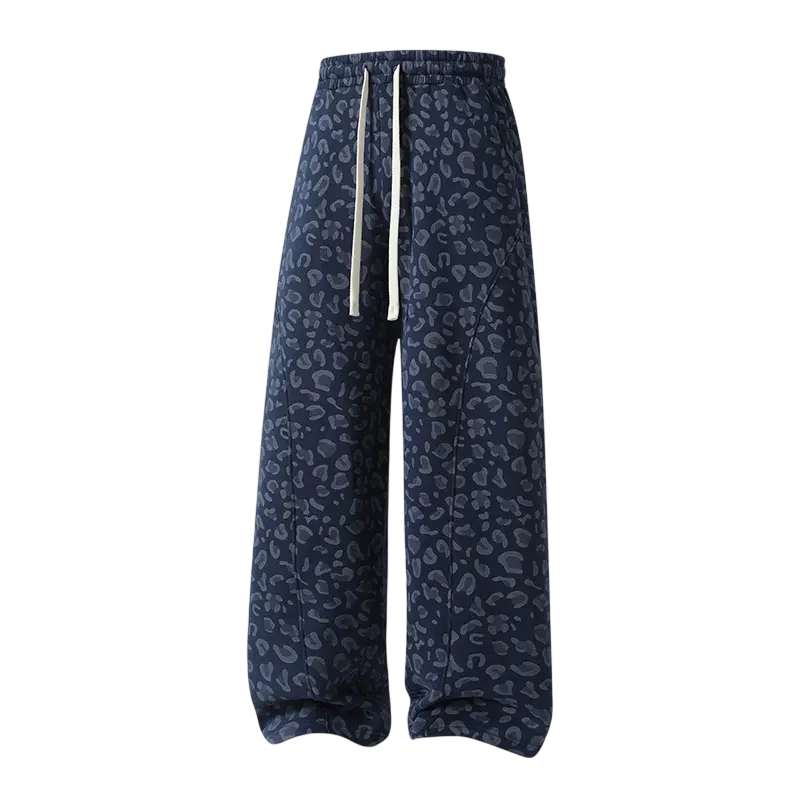 Men’s leopard-print casual trousers