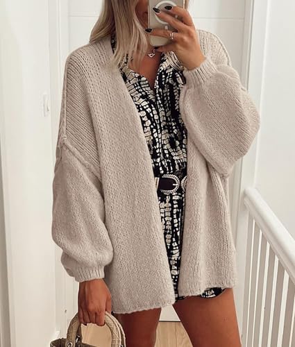 ⚡FINAL SALE⚡Women's Oversized Open-Front Cardigan Sweater - Lightweight Long-Sleeve Knit