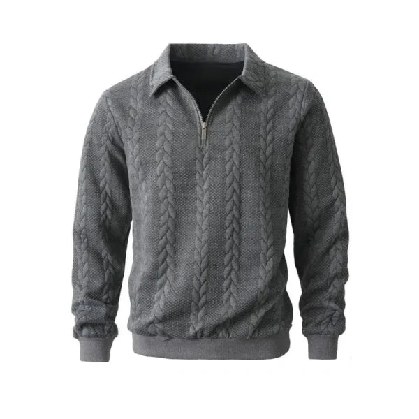 🔥 BESTSELLER | 8PCS $24.99 |Men's Fall Winter Outfits Knitted Polo Neck Long Sleeve Sweatshirt for Daliy Wear