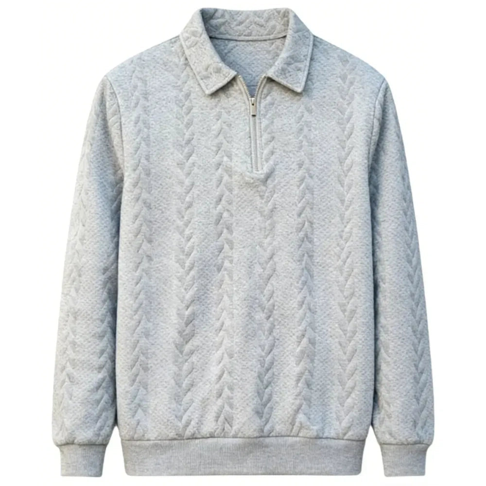 🔥 BESTSELLER | 8PCS $24.99 |Men's Fall Winter Outfits Knitted Polo Neck Long Sleeve Sweatshirt for Daliy Wear
