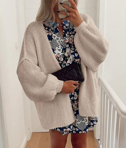 ⚡FINAL SALE⚡Women's Oversized Open-Front Cardigan Sweater - Lightweight Long-Sleeve Knit