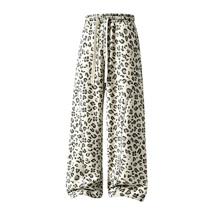Men’s leopard-print casual trousers