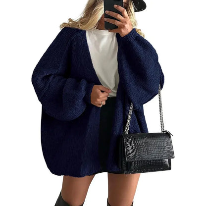 ⚡FINAL SALE⚡Women's Oversized Open-Front Cardigan Sweater - Lightweight Long-Sleeve Knit