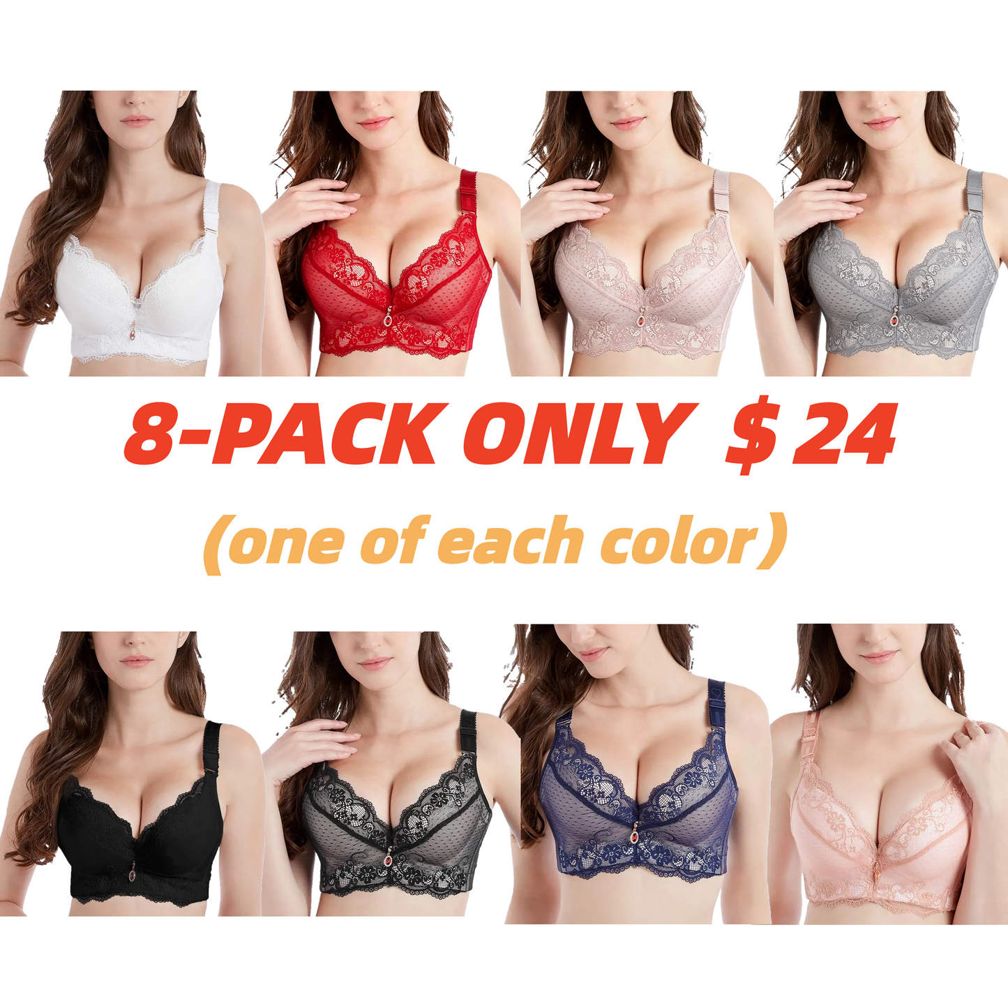 Padded Push Up Lace Bras for Women Underwire Bras Comfort Floral