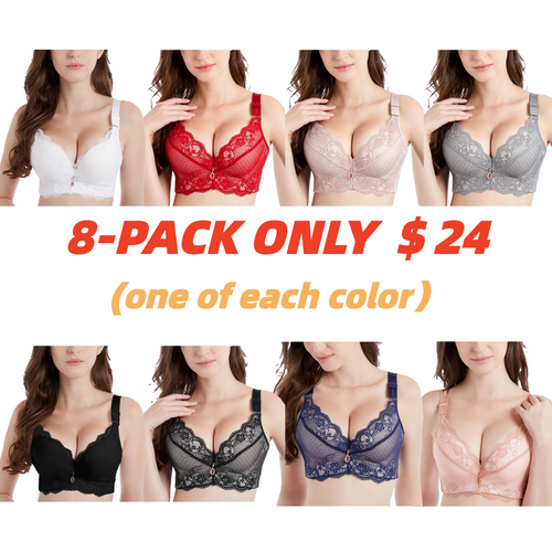 Padded Push Up Lace Bras for Women Underwire Bras Comfort Floral