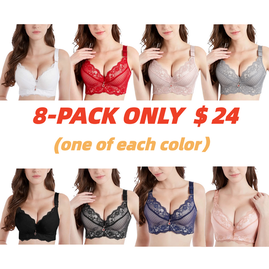 Padded Push Up Lace Bras for Women Underwire Bras Comfort Floral