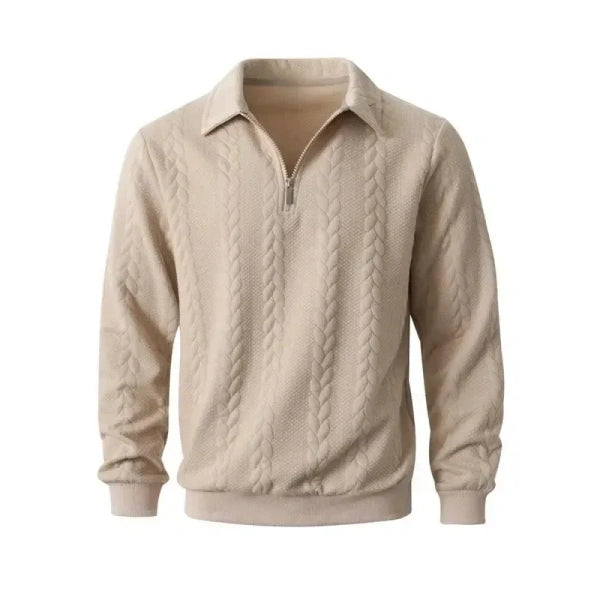 🔥 BESTSELLER | 8PCS $24.99 |Men's Fall Winter Outfits Knitted Polo Neck Long Sleeve Sweatshirt for Daliy Wear