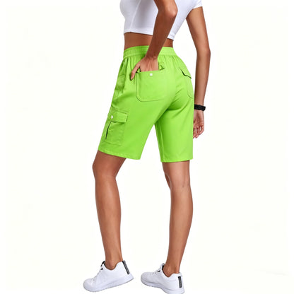 🔥90%off only today🔥[Available in 16 colors]Women's lightweight quick drying outdoor shorts with multifunctional pockets and elastic waistband, suitable for hiking and camping