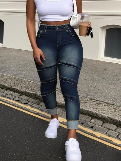 🔥 6 Packs Clearance Sale  🔥Raw Hem Pocket High Waisted Denim Jeans