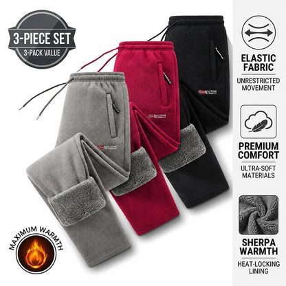 🔥 BESTSELLER | 6PCS $24.95 |Men's Fleece Lined Winter Athletic Pants, Elastic Drawstring Warm Casual Long Pants with Pockets, Comfort Thick Thermal Joggers