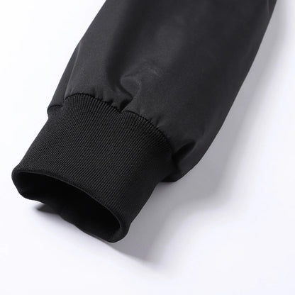 Men's Plus Size Relaxed Fit Workwear Jacket, Multi Zipper Pockets Casual Coat with Ribbed Collar Cuffs and Hem