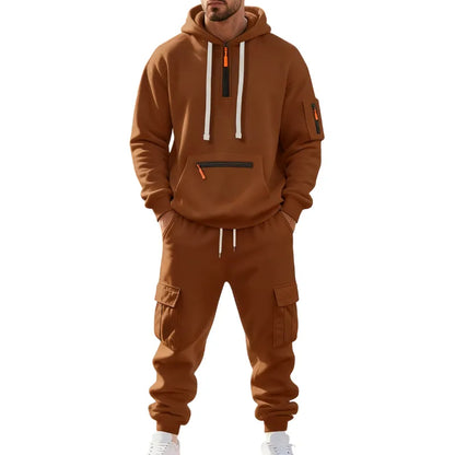 Men's  Hoodie & Cargo Pants Tracksuit Set