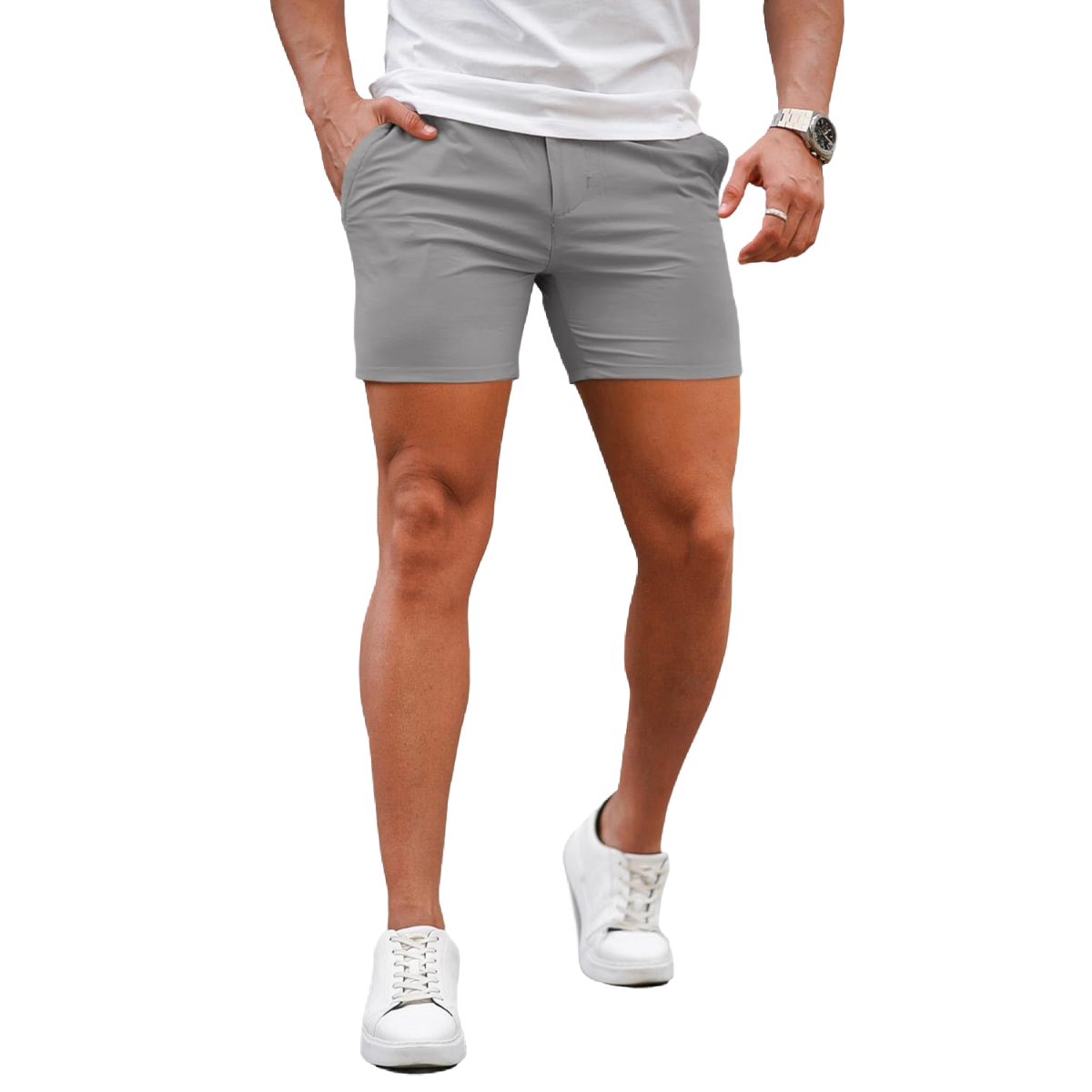 🔥 BESTSELLER | 10PCS $25.37 |Men's 5 Inch Casual Stretch Slim Fit Chino Shorts