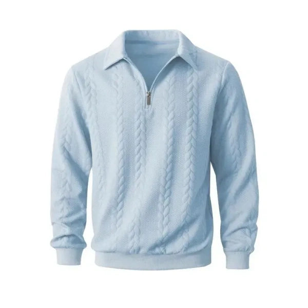 🔥 BESTSELLER | 8PCS $24.99 |Men's Fall Winter Outfits Knitted Polo Neck Long Sleeve Sweatshirt for Daliy Wear