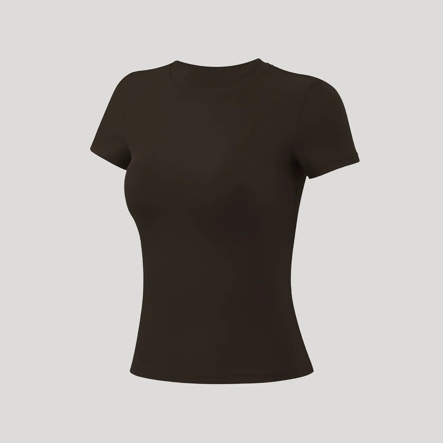 Round Neck Slim Stretchy Solid Sports Tee Set