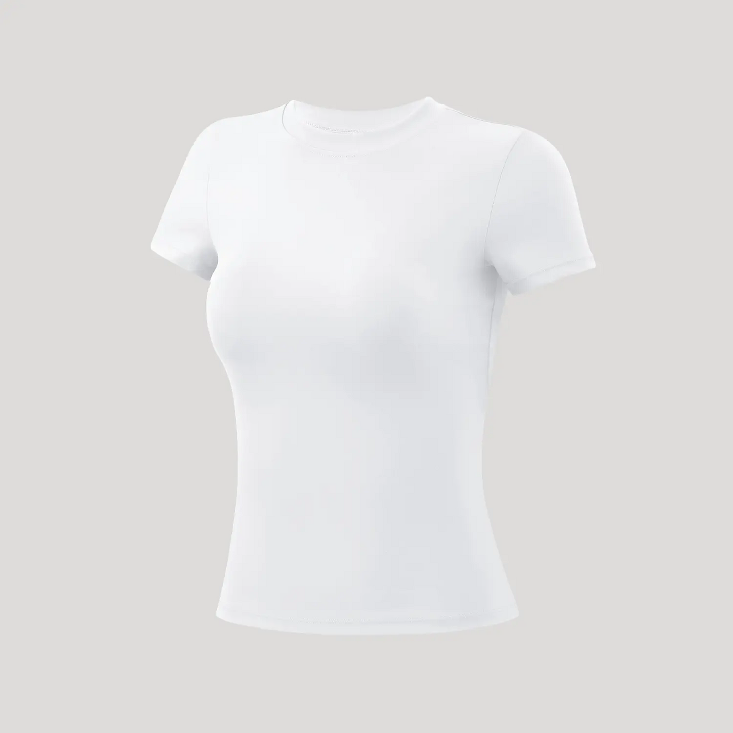 Round Neck Slim Stretchy Solid Sports Tee Set