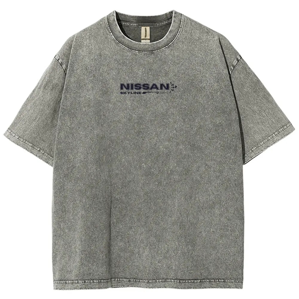 Vintage Sports Car Graphic Washed Denim T-Shirt(14 Pack)
