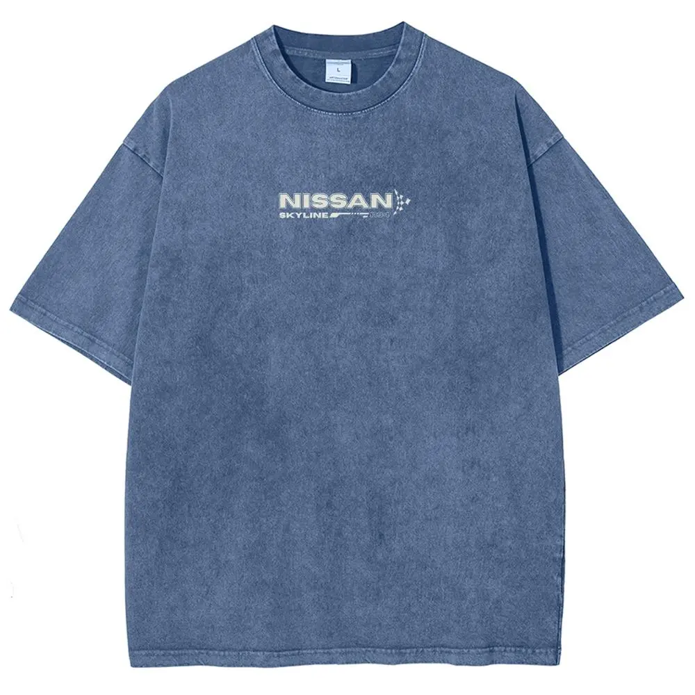 Vintage Sports Car Graphic Washed Denim T-Shirt(14 Pack)