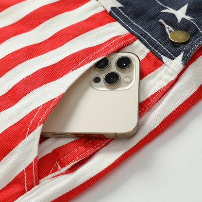 4th of July American Flag Overalls for Men and Women