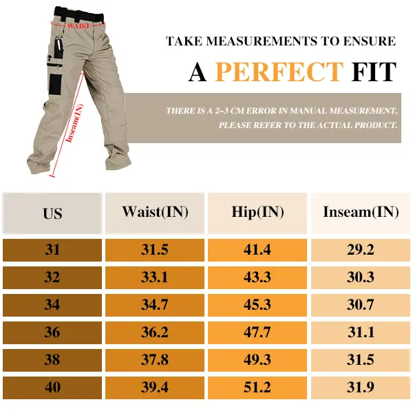 Men's Solid Color Tactical Work Pants