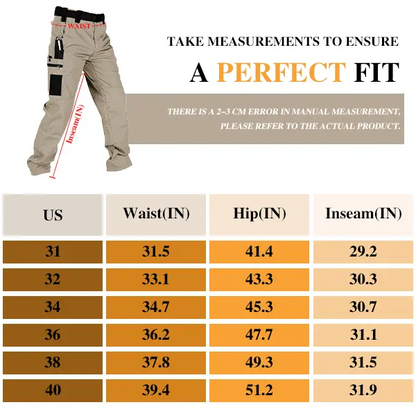 Men's Solid Color Tactical Work Pants