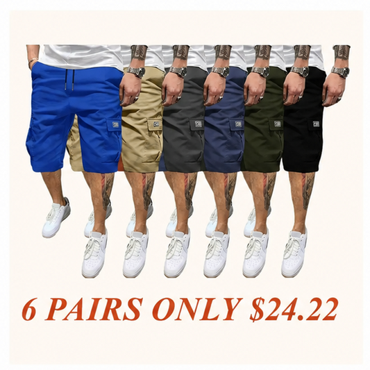 Men's Shorts Set - Slanted Pockets - Versatile Casual Wear