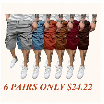 Men's Shorts Set - Slanted Pockets - Versatile Casual Wear