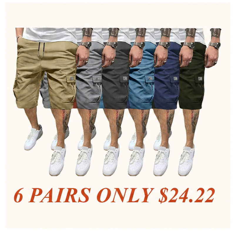 Men's Shorts Set - Slanted Pockets - Versatile Casual Wear