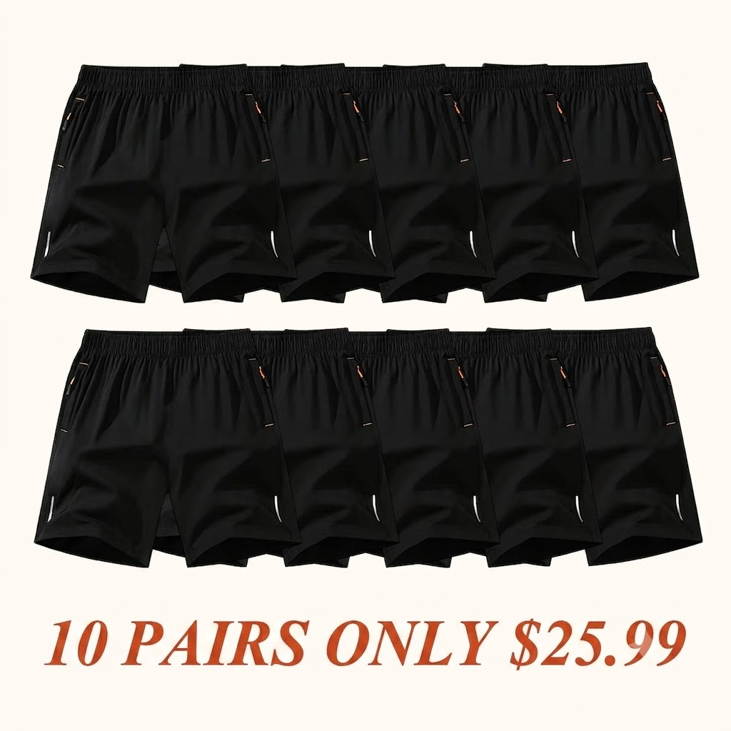 Men's Quick-Dry Athletic Shorts(10 Pack)