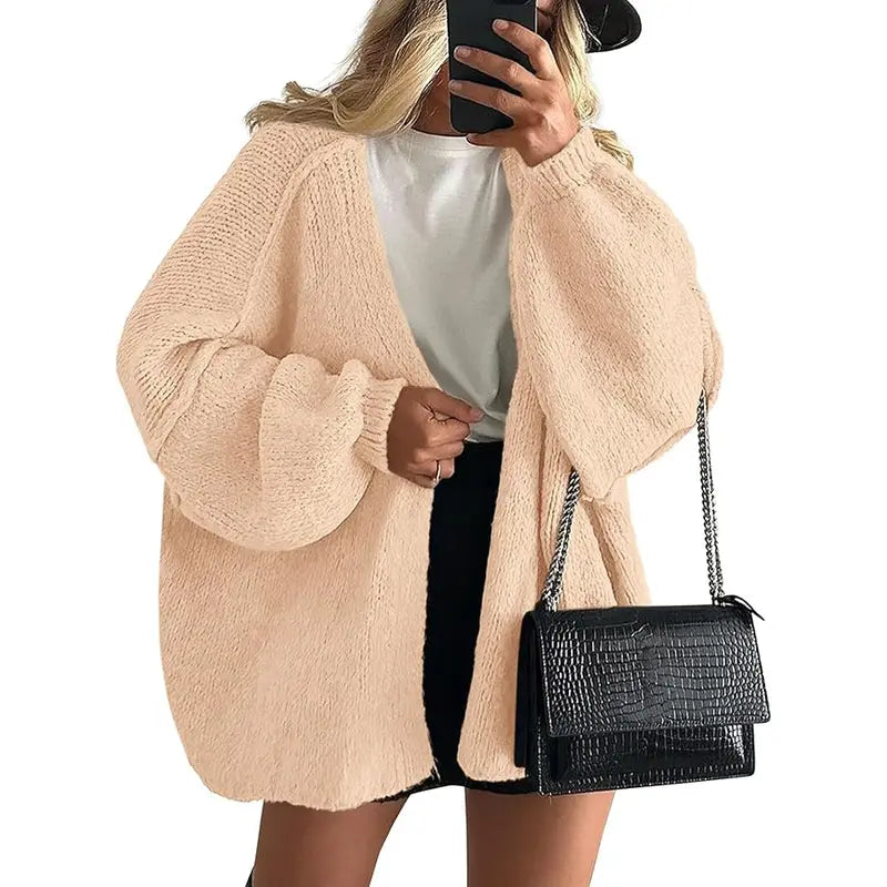 ⚡FINAL SALE⚡Women's Oversized Open-Front Cardigan Sweater - Lightweight Long-Sleeve Knit