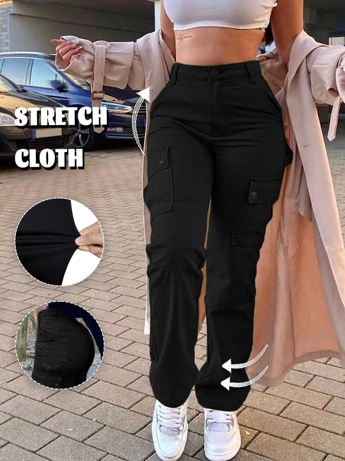 Limited-Time Offer -  Women's High Waist Stretch Cargo Pants