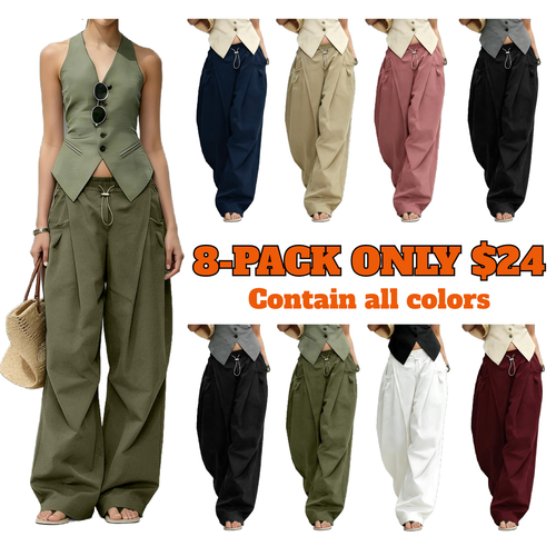 Hiphop Cool Girl Style Pleated Cuffed Lantern Pants