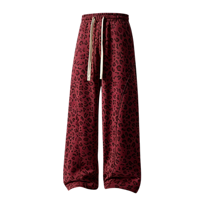 Men’s leopard-print casual trousers