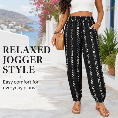 ⚡FINAL SALE⚡-Plus Size Striped Lightweight Pants, Casual Loose Trousers for Daily Wear
