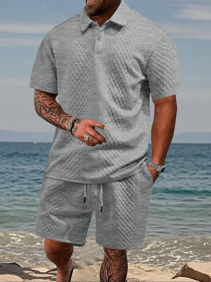 Men's Solid Polo Shirt Sets
