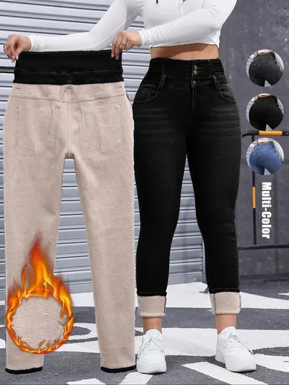 🔥Last Day 89% OFF🔥Women's High Elasticity Fleece Lined Thick Denim Jeans