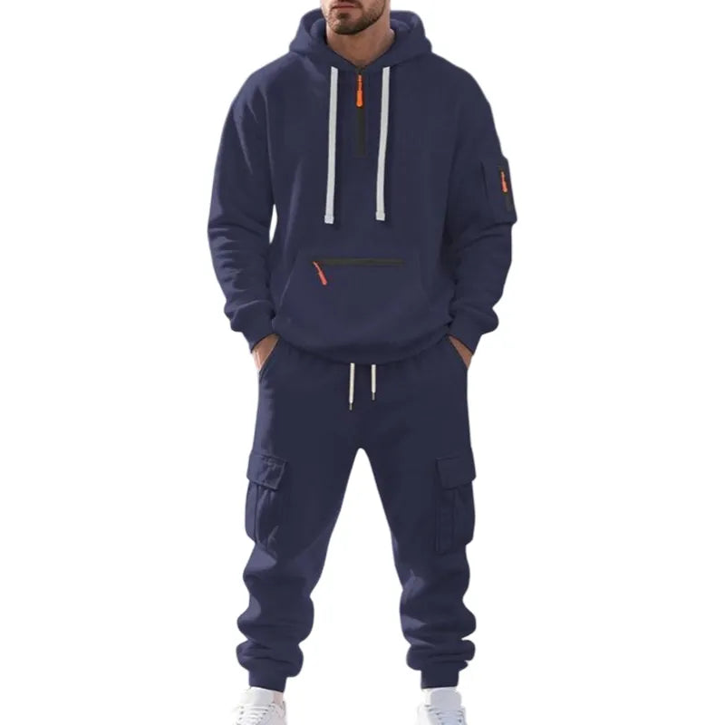 Men's  Hoodie & Cargo Pants Tracksuit Set