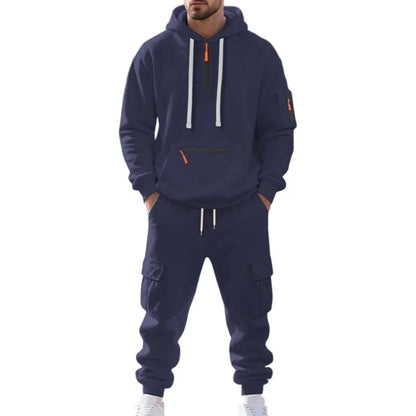 Men's  Hoodie & Cargo Pants Tracksuit Set