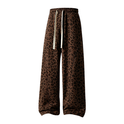 Men’s leopard-print casual trousers