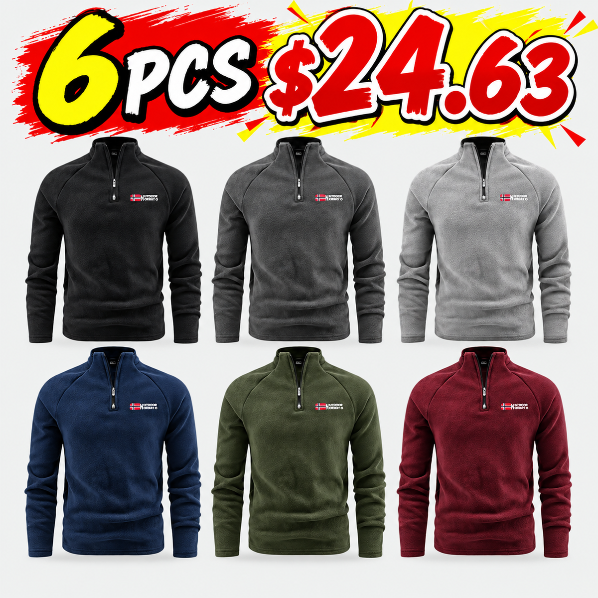 🔥 BESTSELLER | 8PCS $24.99 |Men's Quarter-Zip Fleece Pullover